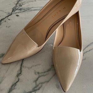 M. Gemi Nude Patent Leather Kitten Heels Size 39.5/9.5 Worn Once - LIKE NEW!